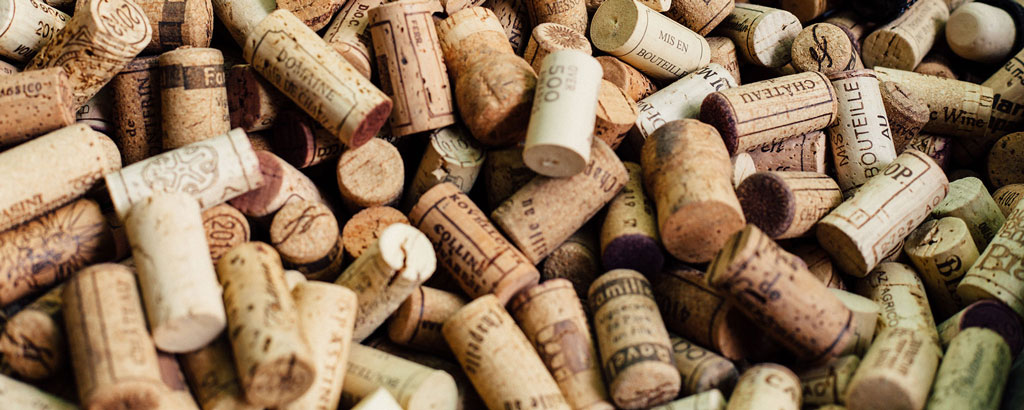 messy pile of corks